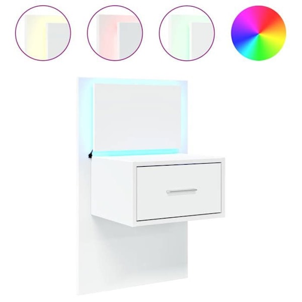 Seinäliitintaso LED-valoilla ja laatikolla 48,5 x 32,5 x 80 cm valkoista taihinta DEC034162 Vit