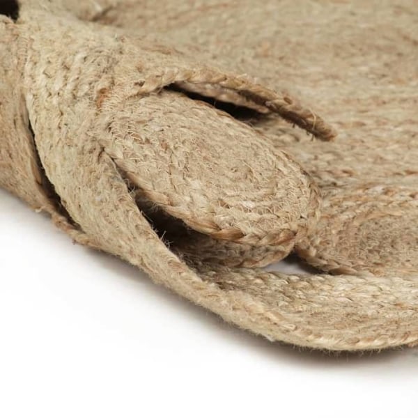 Matto - Jute - Käsintehty - Pyöreä - Beige - Luonnollinen