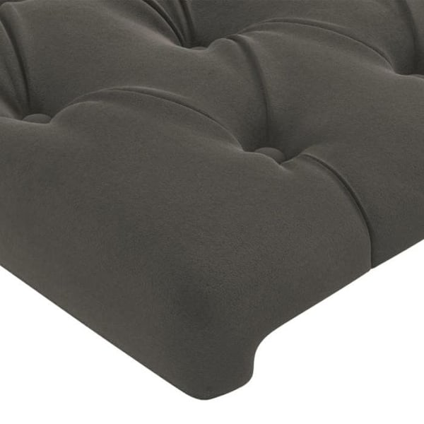 Sänggavel - LED - Mörkgrå sammet - 80x7x78/88 cm - Modern design - Mjuk vid beröring Mörkgrå
