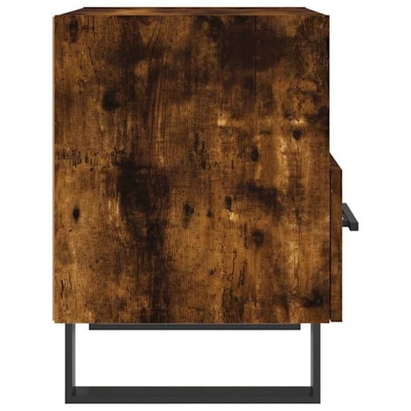 Sæt med 2 natborde med skuffe og åbent rum 40 x 35 x 47,5 cm brunt ingeniatræ og jern DEC035812 kastanj
