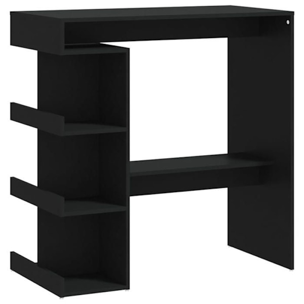 Multifunktionelt sidebord med opbevaringshylde i sort ingeniørtræ DEC036349 kastanj