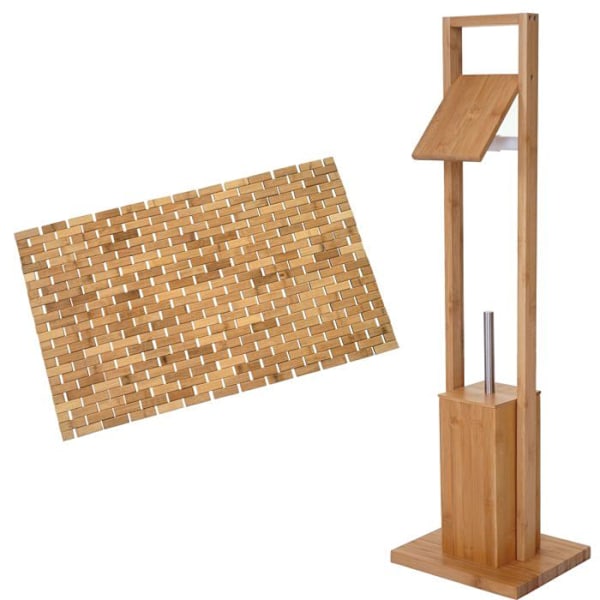 Accessoires til badeværelse toiletpapirholder bambus badevært 04_0004759 Guld
