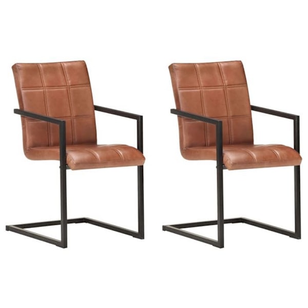 2 kpl retro-design raskas nahka ruokapöydän tuolia ruskea