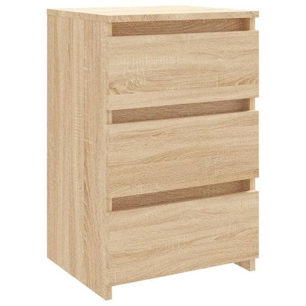 Natskabel med 3 skuffer 40 x 35 x 62,5 cm ingeniørtræ farve eg DEC033844 kastanj