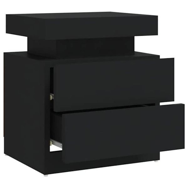 Natteskab med 2 skuffer 45 x 35 x 52 cm sort agglomerat DEC034489 Svart