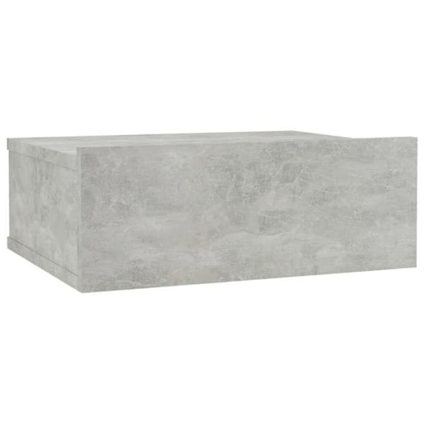 Væghængt natbord med skuffe 40 x 30 x 15 cm i gråt ingeniørtræ DEC033927 kastanj