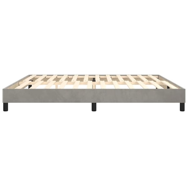 Sängram - Ej specificerat - 200x200 cm - Ljusgrå sammet - 2 platser - Boxfjädernhet Ljusgrått