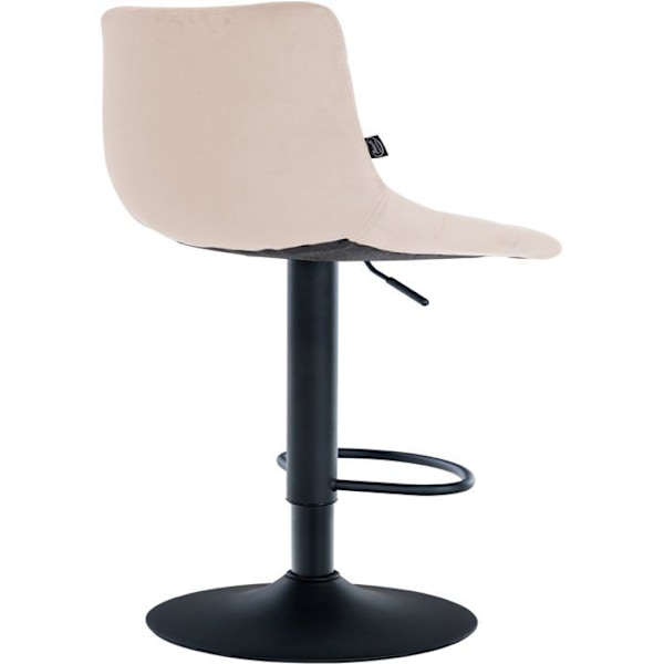 Sæt med 2 barstole i beige velour, sort metallisk base, højdejusterbare og med fodstøtte TDB10623 Beige