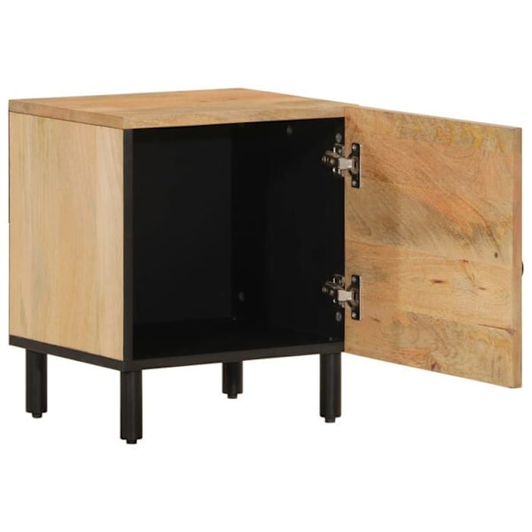 Sæt med 2 sengelamper med skab med dør 40 x 33 x 46 cm mango træ og jern DEC034771 kastanj