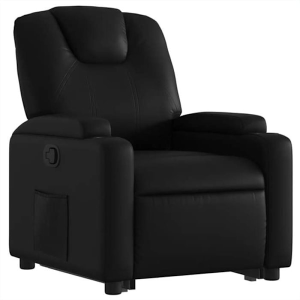 Fauteuil relax TV med komfortabel polstring og elektrisk løftefunktion i sort PVC DEC028077 Svart