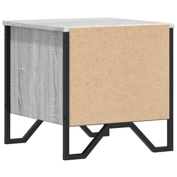 2 kpl yöpöytiä, joissa kaksi laatikkoa 40 x 41 x 40 cm harmaata insinööripuuta ja metallia DEC035726 kastanj
