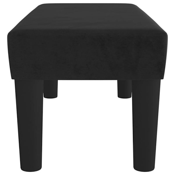 Banc bout de lit design klassisk 70 x 30 x 30 cm i sort velour og MDF DEC024682 Svart
