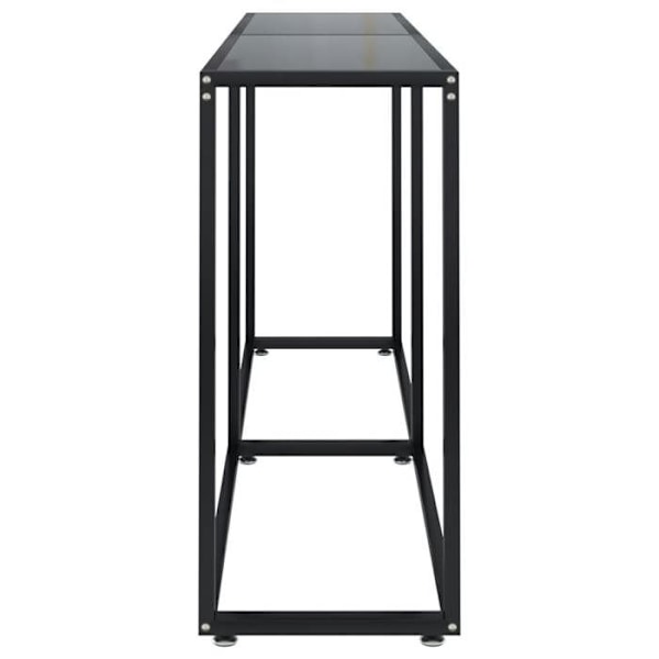 Konsolbord til stue 160 x 35 x 75,5 cm hærdet glas og sort stål DEC032120 Svart