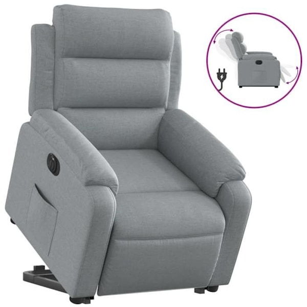 Lazy chair TV funktion med elektrisk lift, meget behagelig i lys grå stof DEC028320 Grå
