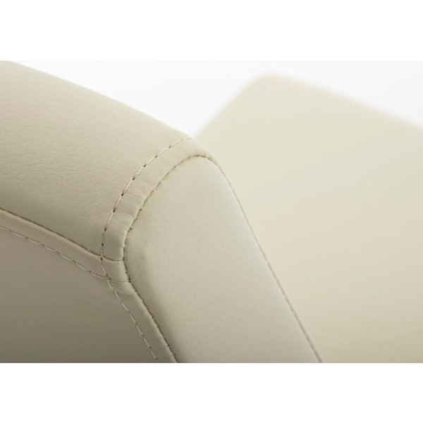 Stol til spisestue x1 moderne design i creme PVC med støtte i rustfrit stål 10_0001990 Grädde