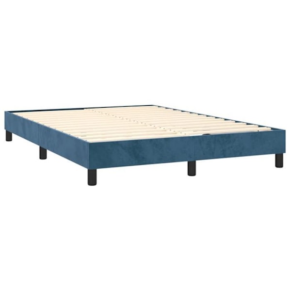 Sängram - Ej specificerat - 140x200 cm - Mörkblå sammet - 2 platser - Med ribbor Mörkblå