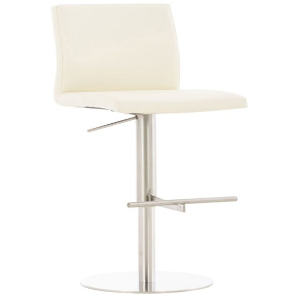 "Barstol x1 justerbar i højde og roterende 360° rund metalplatform sæde i PVC creme 10_0004562" Grädde