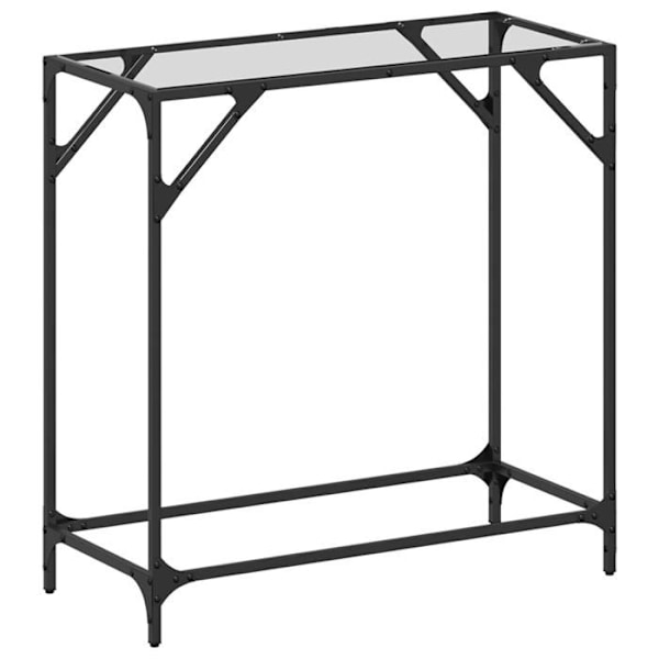 Konsolbord med glasoverflade i gennemsigtigt glas og stål 80 x 35 x 81 cm DEC031352 Transparent