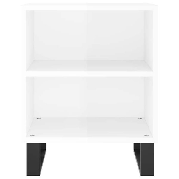 2 kpl yöpöytiä hyllyillä 40 x 30 x 50cm valkoista ingenieria-puuta ja rautaa DEC035789 Vit