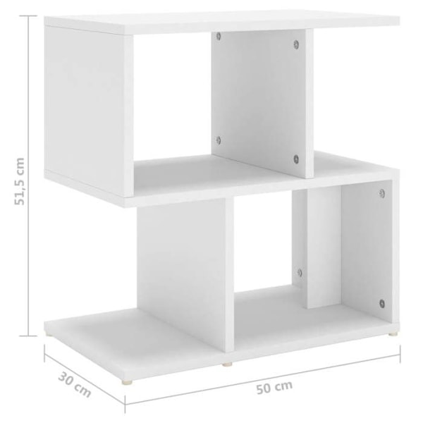 Sängbord litet sidobord 50 x 30 x 51,5 cm vit ingenjörsmaterial DEC033413 Vit