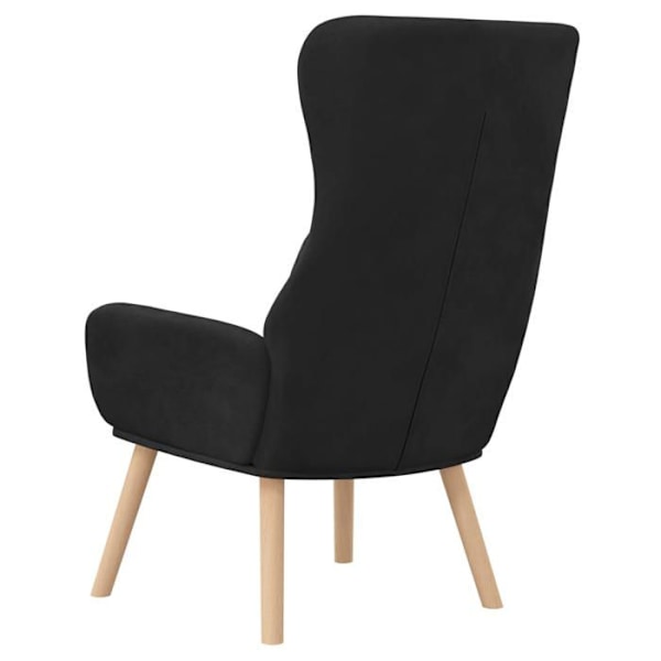 Lounge stol, moderne design, sort velour, DEC026747 Svart