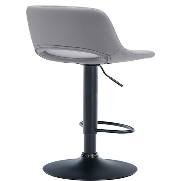 Baari stool korkea x1 PVC harmaa jalkatuki musta metallijalka 10_0004583 Grå