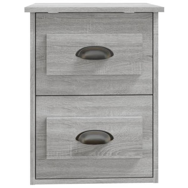 Vægmonteret natbord med to skuffer 41,5 x 36 x 53 cm grå ingeniørtræ DEC034331 kastanj