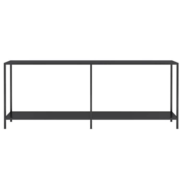 Praktisk konsolbord til en organiseret entré 200 x 35 x 75,5 cm, hærdet glas og sort stål DEC032133 Svart