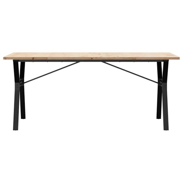 Teollinen design ruokapöytä 180 x 90 x 75,5 cm massiivipuusta ja teräksestä DEC036829 kastanj
