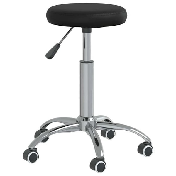 Arbetsstol på hjul med justerbar höjd, ram i stål, sits i svart PVC DEC025049 Svart