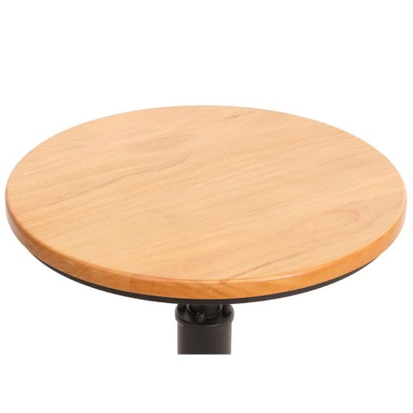 Justerbar højde bistro barbord med fodstøtte, roterende sæde, industrielt design, træ, diameter 61 cm 04_0008516 kastanj