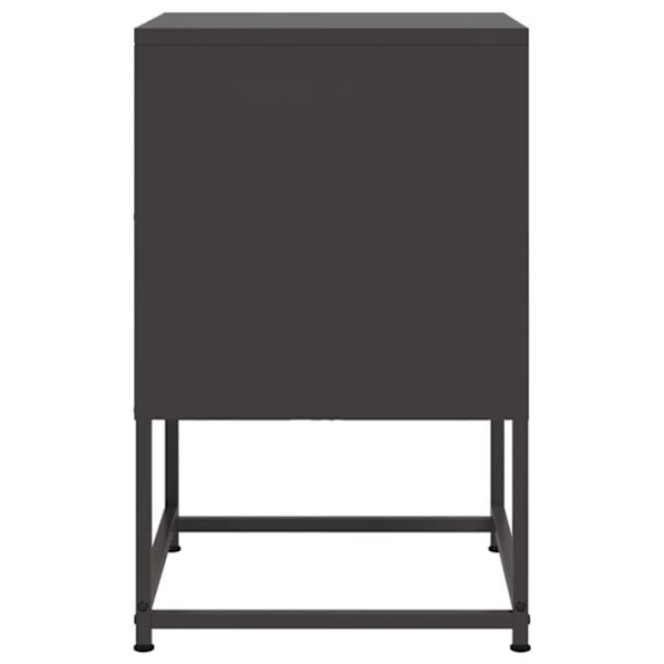 Sæt af 2 natborde med rum med dør 36 x 39 x 60,5 cm sort stål DEC035485 Svart