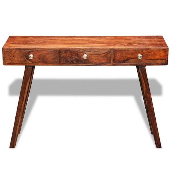 Entrémöbel konsolbord design elegant med 3 lådor 76 cm massivt trä brun DEC031624 kastanj