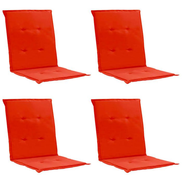 Sæt af 4 havehynder 100% polyester vandtæt rød 100 x 50 x 3
