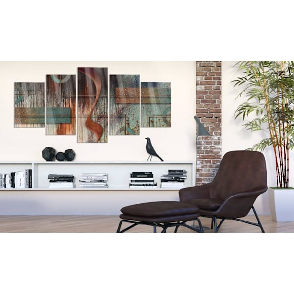 Tavlor i akrylganska väggdekoration i 5 paneler motiv Melodie abstrakt 100x50 cm TVA110050