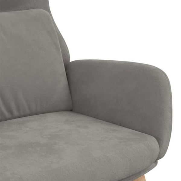 Modern design lounge chair in light grey velvet DEC026675 Grå