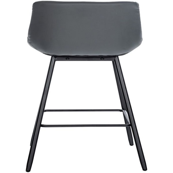 Baari stool x1, jossa on PVC-harmaa verhoilu ja musta metallijalkarakenne neljällä jalalla 10_0005456 Grå