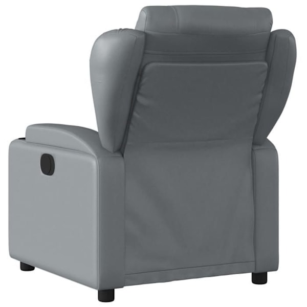 Fauteuil relax TV med komfortabel polstring og manuel hældningsfunktion i grå PVC DEC027978 Grå