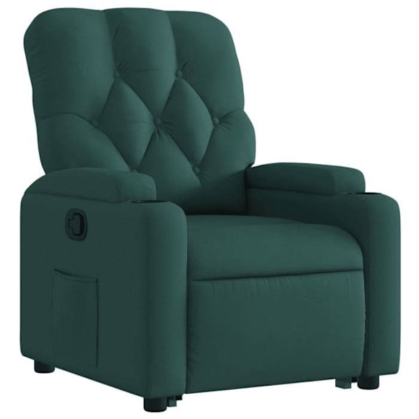 Fauteuil relax TV med behagelig polstring, elektrisk løftefunktion i mørkegrøn stof DEC028213 Guld