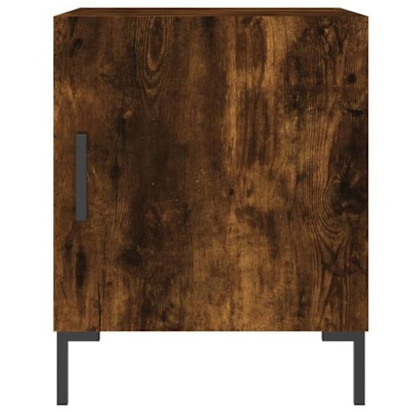 Sæt med 2 natborde med rum og låge 40 x 40 x 50 cm engineering træ brun og jern DEC035115 kastanj