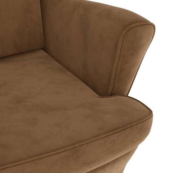 Lounge stol ekstra komfort design og moderne i brunt velour DEC028645 kastanj