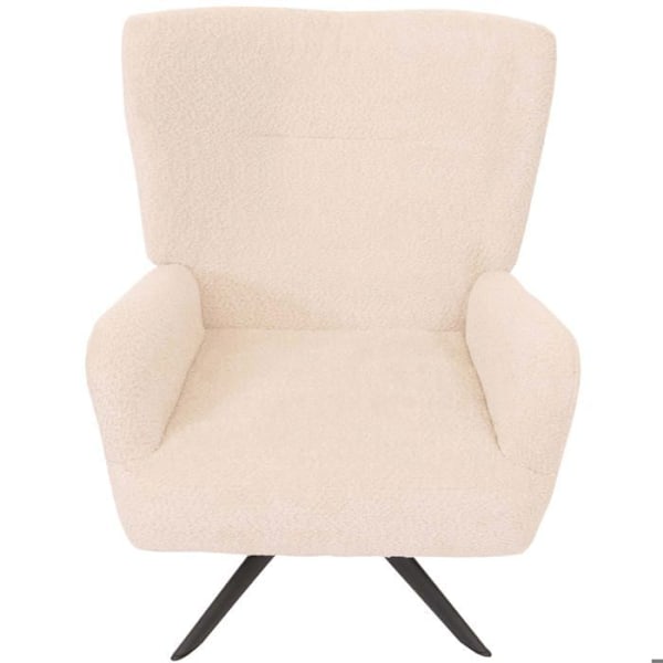 Soffa loungestol cocktail stoppad avkoppling svängbar tyg kräm beige och metall 04_0006396 Beige