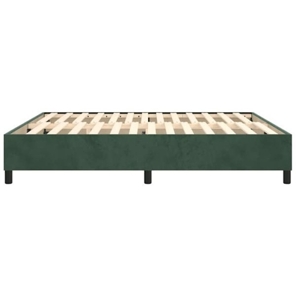 Seng med lameller på ben - TDL - 200x200 cm - Mørkegrøn fløjl - 2 pladser - Samlet Mörkgrön