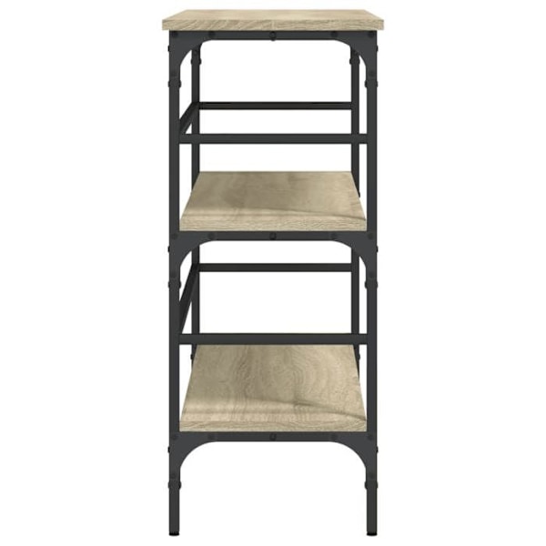 Konsolbord med praktiska hyllor för förvaring 100 x 32 x 75 cm i brun ingenjörsträ och metall DEC031906 kastanj