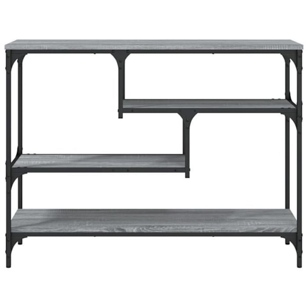 Bordskonsol med funktionell design och hyllor 100 x 30 x 75 cm i grå ingenjörsträ och metall DEC032192 kastanj