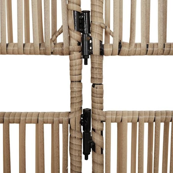 Paravent rumdeler med 6 paneler i flettet polyester beige DEC031040 Beige