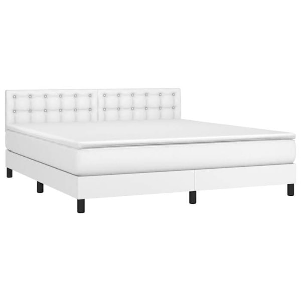 LED-sängram - Ej specificerad - 180x200 cm - Vit konstläder - 2 platser - Modern design Vit