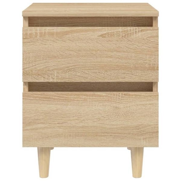 Sæt af 2 nat borde med to skuffer 40 x 35 x 50 cm i ingeniørtræ farve eg DEC036200 kastanj