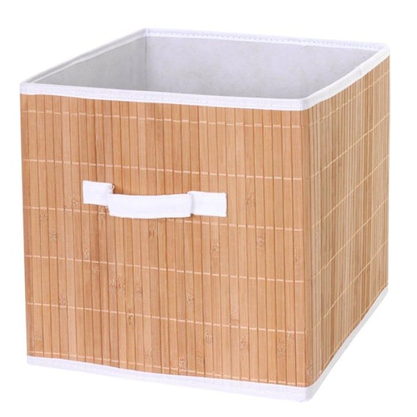 4 opbevaringskurve i bambus 32 x 32 x 32 naturlig farve