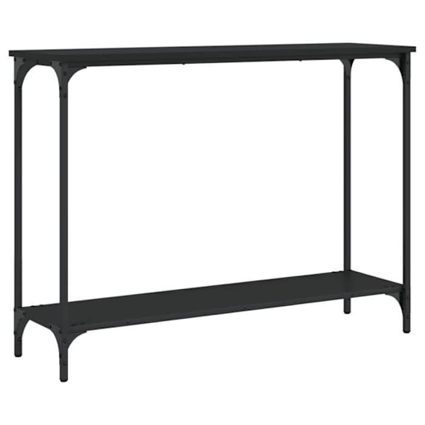 Bordkonsol funktionel og stilfuld med hylde 101 x 30,5 x 75 cm sort ingeniørtræ og metal DEC032088 kastanj